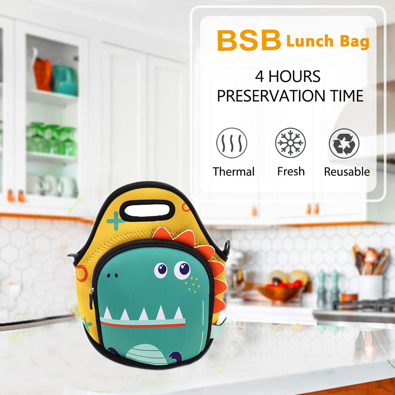 Preschool Crocodile Neoprene Kids Lunch Bag 