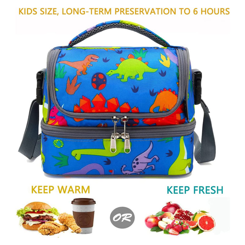 Kids Double Decker Cooler Insulated Lunch Bag 