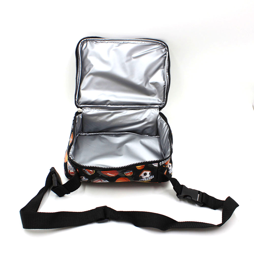 Black Football Cartoon Children Lunch Bag 