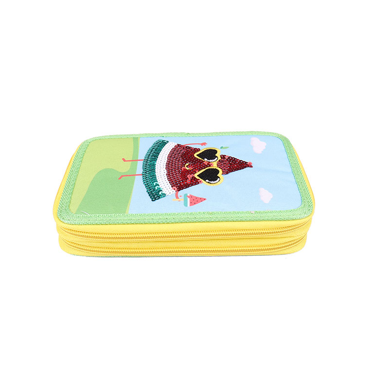 Watermelon 300D Double Zippers Pencil Bag 