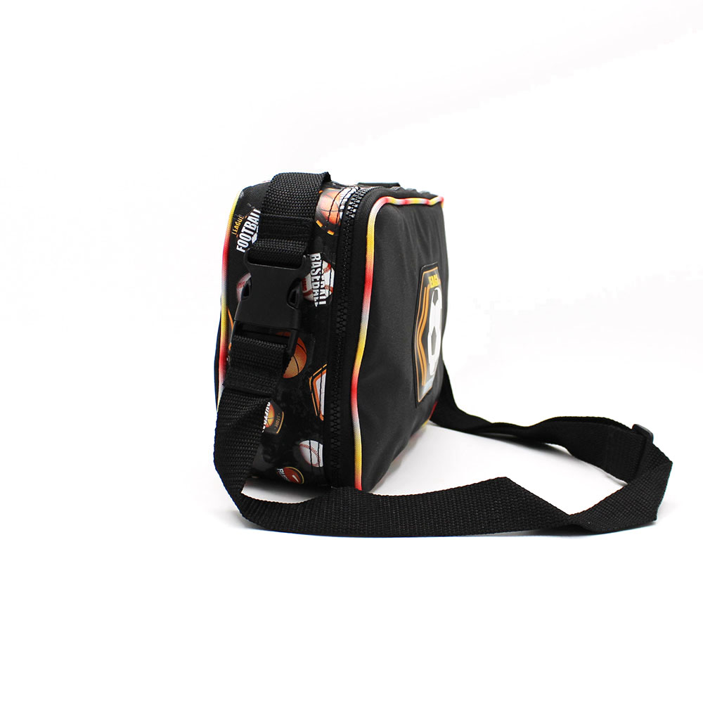 Black Football Cartoon Children Lunch Bag 