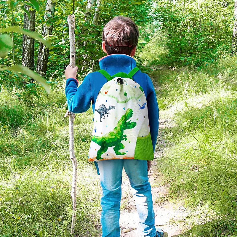Cute Large Capacity Dinosaur Kids Drawstring Backpack 