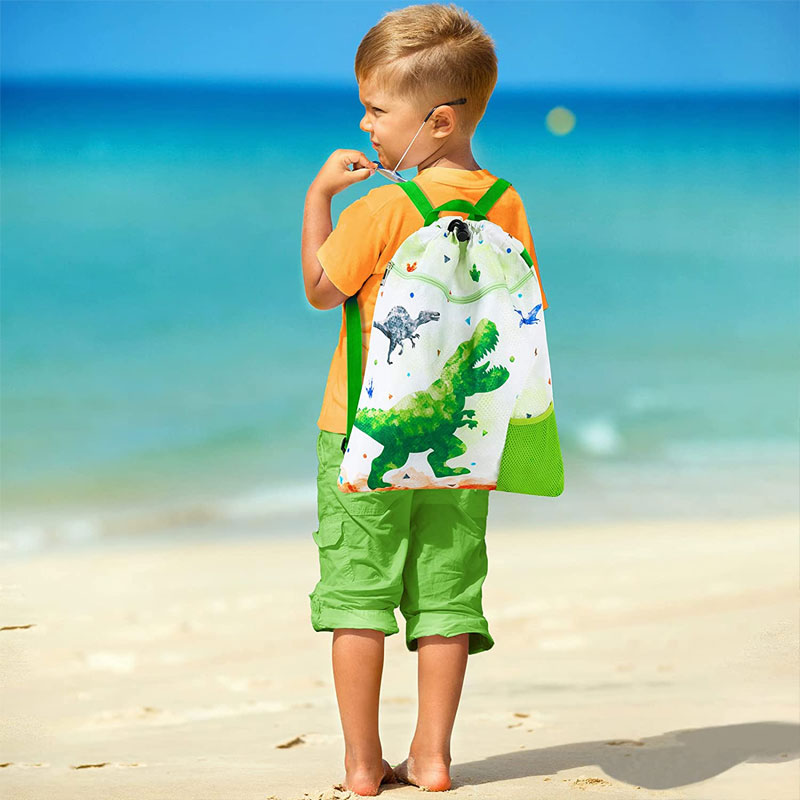 Cute Large Capacity Dinosaur Kids Drawstring Backpack 