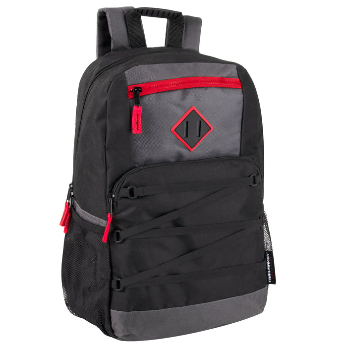 Double Zippered Bungee Backpacks With Laptop Section 