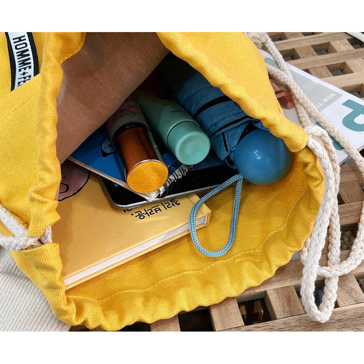 Canvas Daily Drawstring Bag 