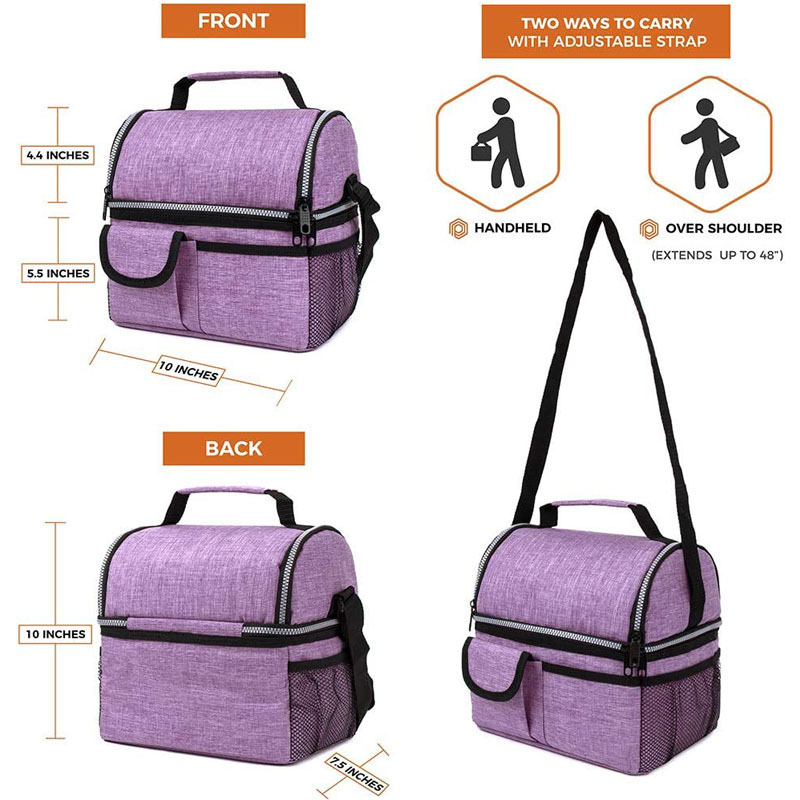Insulated Dual Compartment Lunch Bag 