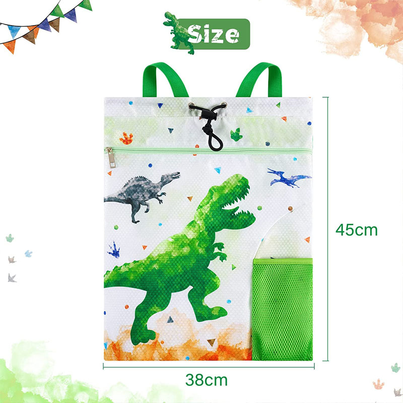 Cute Large Capacity Dinosaur Kids Drawstring Backpack 