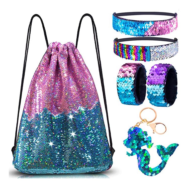 Reversible Sequin Drawstring Bag 