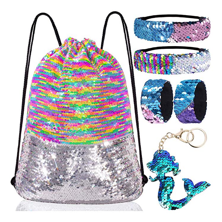 Reversible Sequin Drawstring Bag 