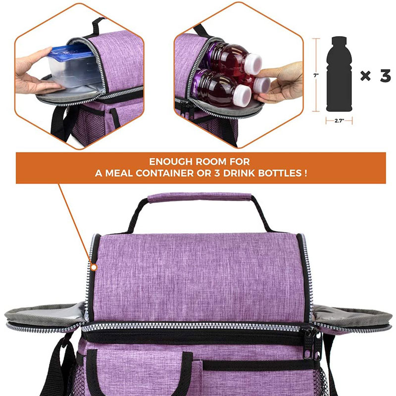 Insulated Dual Compartment Lunch Bag 