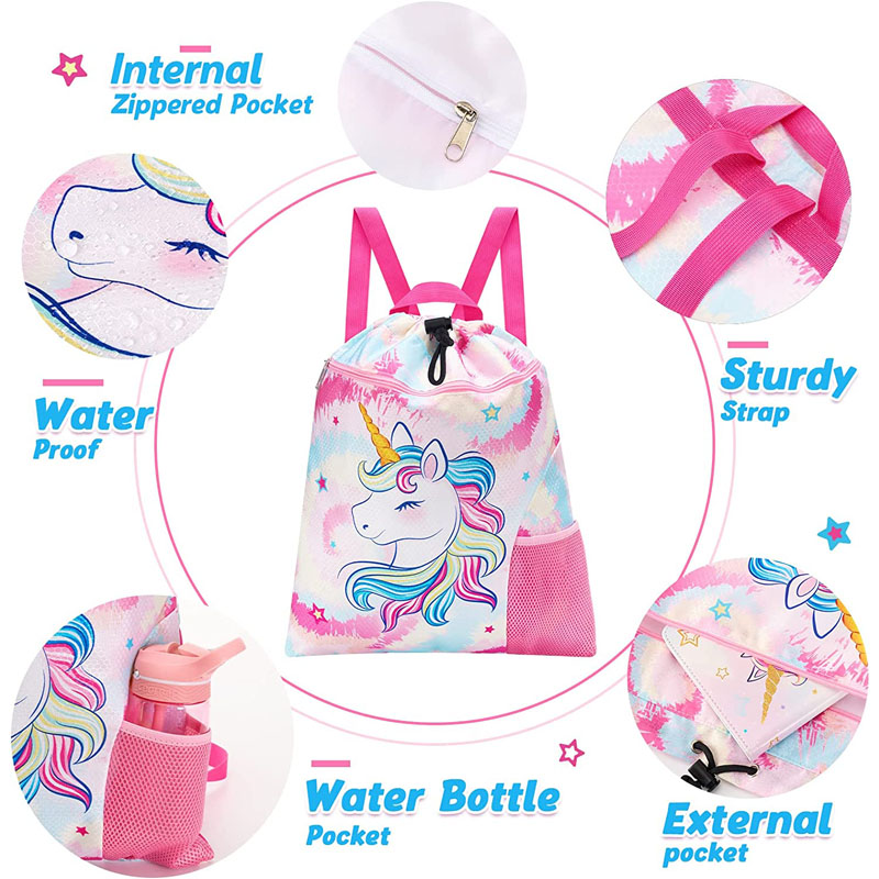 Unicorn Kids Drawstring Backpack 