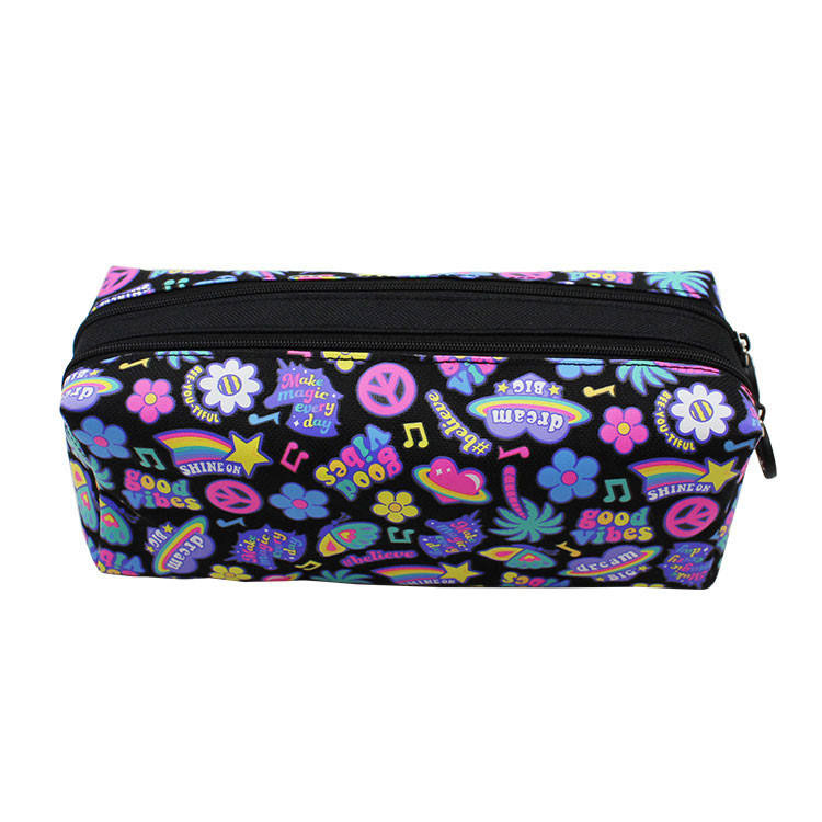 Double Zipper Ctue Kids School Pencil Bag 