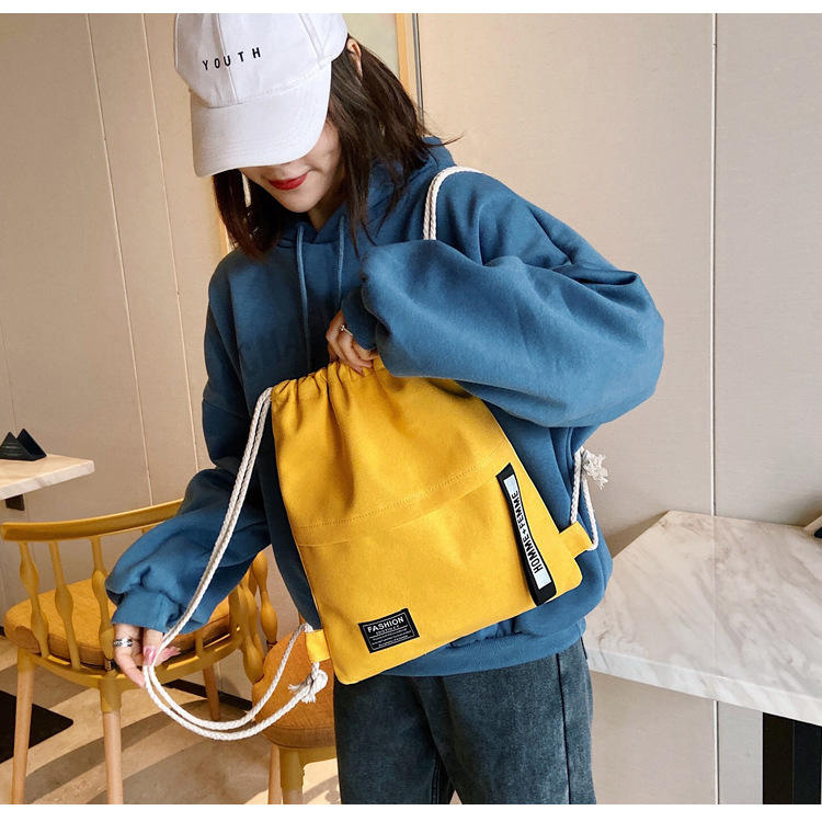 Canvas Daily Drawstring Bag 