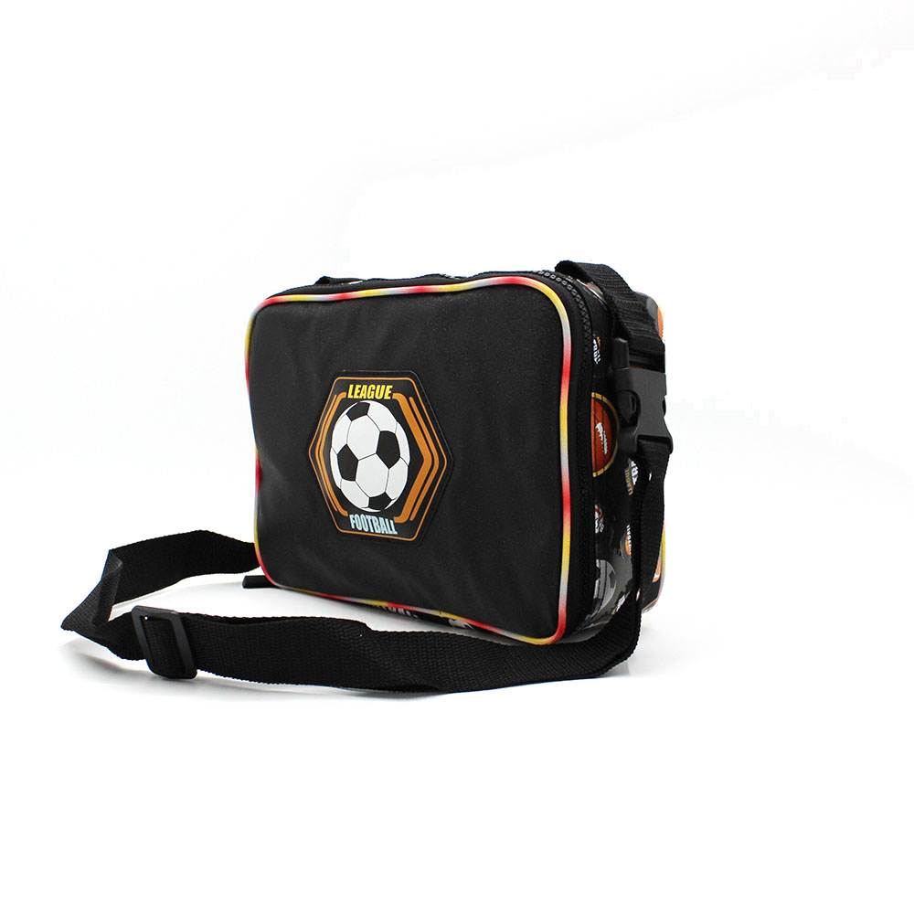 Black Football Cartoon Children Lunch Bag 