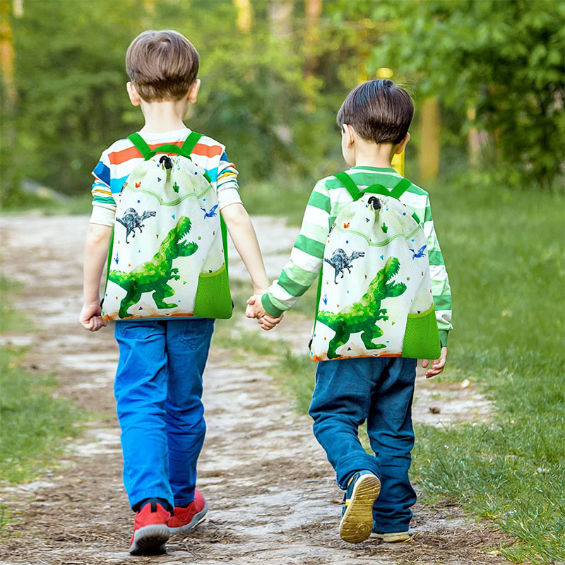 Cute Large Capacity Dinosaur Kids Drawstring Backpack 